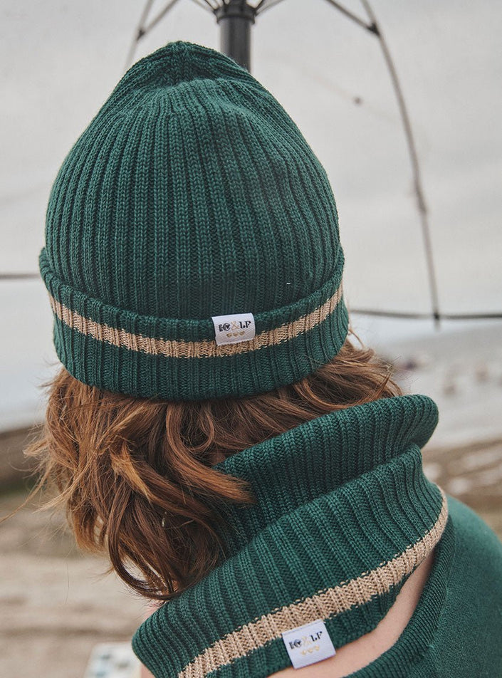accessoire capsule hiver bonnet carla iC x LF vert nuit