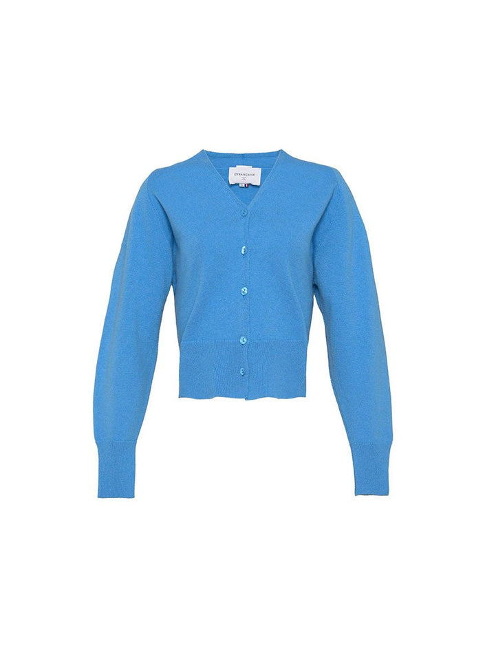 Gilet Carole bleu infini vue studio