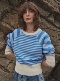 pull Caroline bleu infini femme