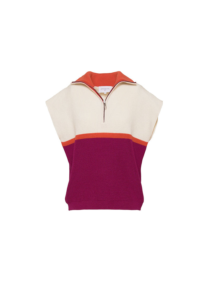 Vue studio du pull sans manche Cécile made in France