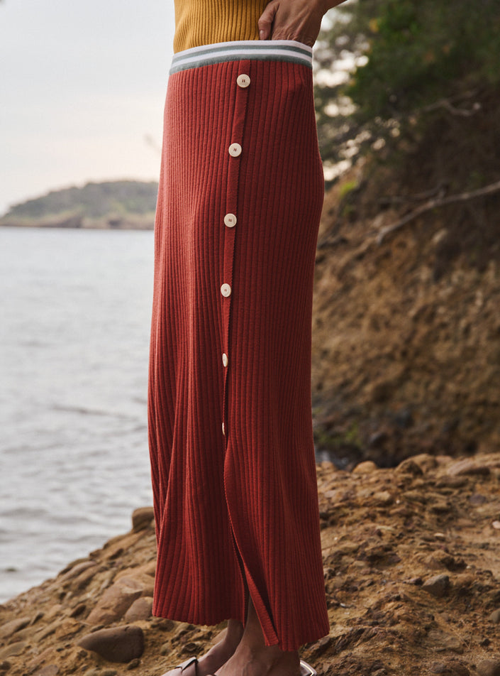 jupe charlotte orange caramel jupe femme côtelée avec boutons devant