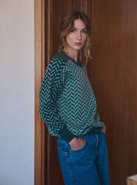 Expression graphique d’un tricot vert sauge