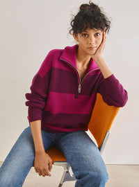 look élégant avec pull Claudia violet nuit