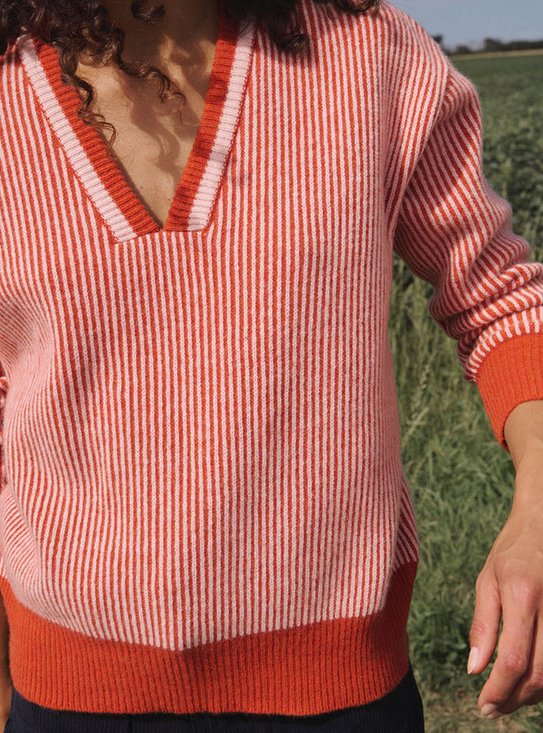 pull cléo orange nubuck silhouette contemporaine