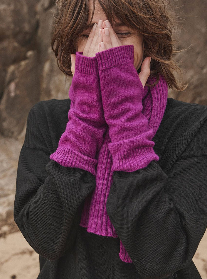 accessoire hiver féminin mitaines coralie violet digital