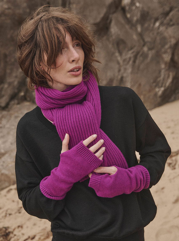 mitaines longues violet intense mitaines coralie violet digital