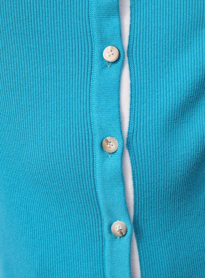 cardigan en maille souple cardigan dominique bleu lagon