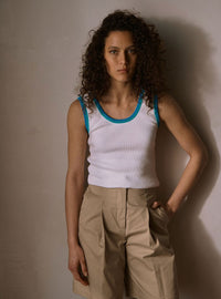 maille extensible sans manches top déborah blanc