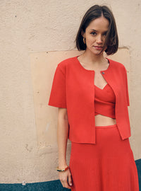 cardigan Diane rouge lipstick en maille