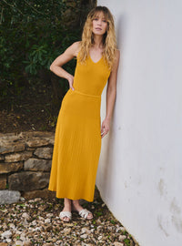 jupe deva jaune d’or jupe femme tricot jaune d’or coupe midi