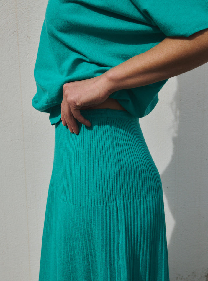 jupe deva vert menthe jupe femme maille rib vert menthe chic