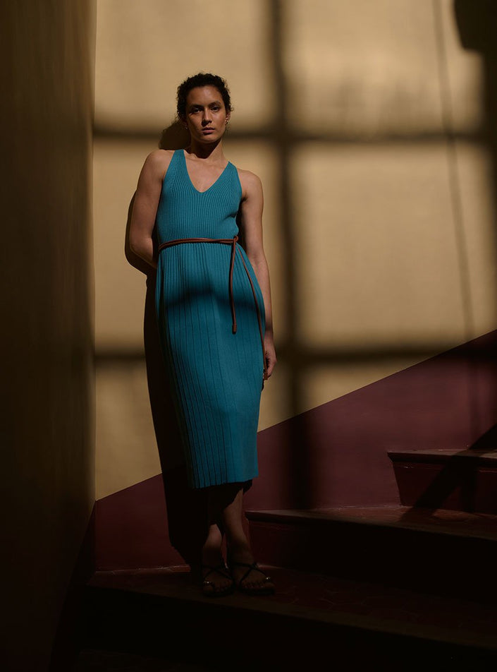 robe diana bleu bermudes coupe féminine structurée