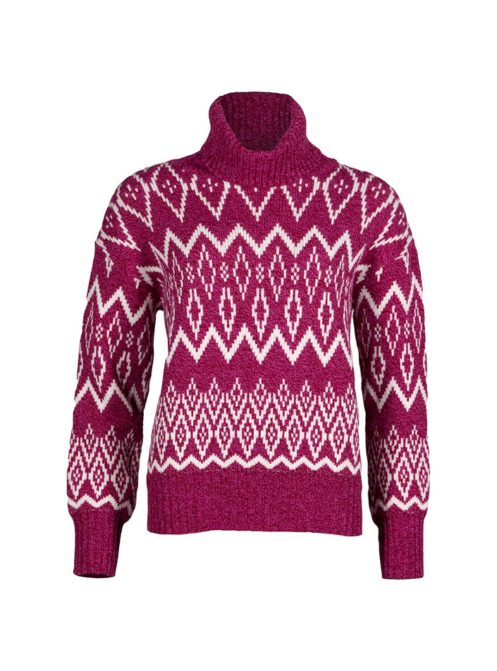 Pull oversize manches longues rose et blanc