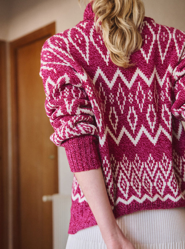 pull émilie rose mouliné silhouette moderne