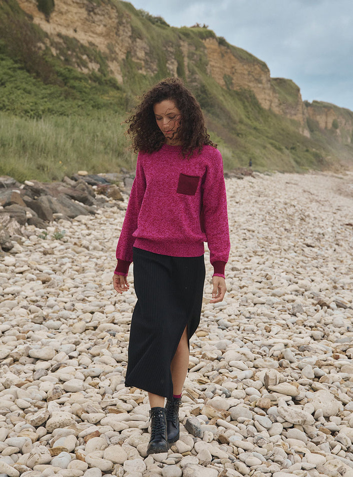 jupe edwige noir jupe longue maille minimaliste