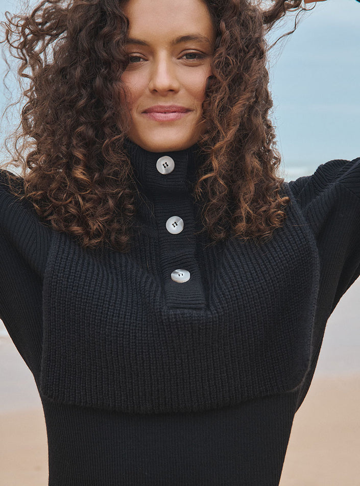 plastron esther noir plastron tricot noir femme chic