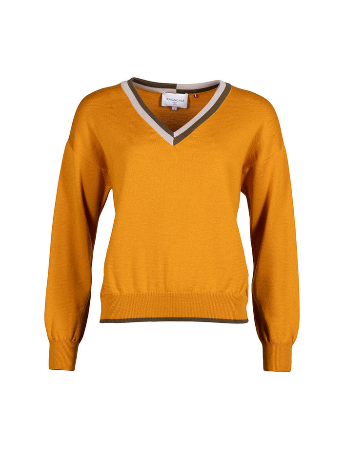 pull elyssa jaune doré vue studio