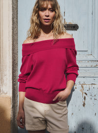 pull fanny rose rubis pull féminin en tricot rose rubis style chic