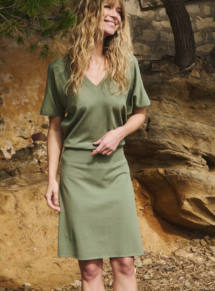 robe farah vert kaki robe vert kaki style minimal chic