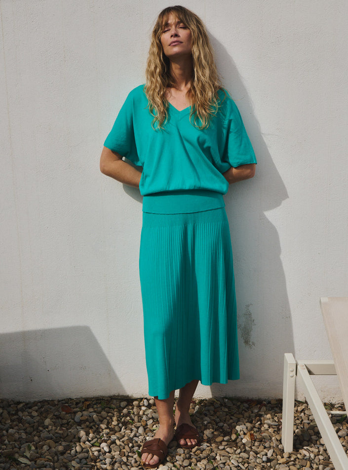 pull félicité vert menthe pull en maille douce vert menthe coupe fluide