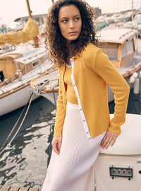 cardigan Dominique jaune safran femme